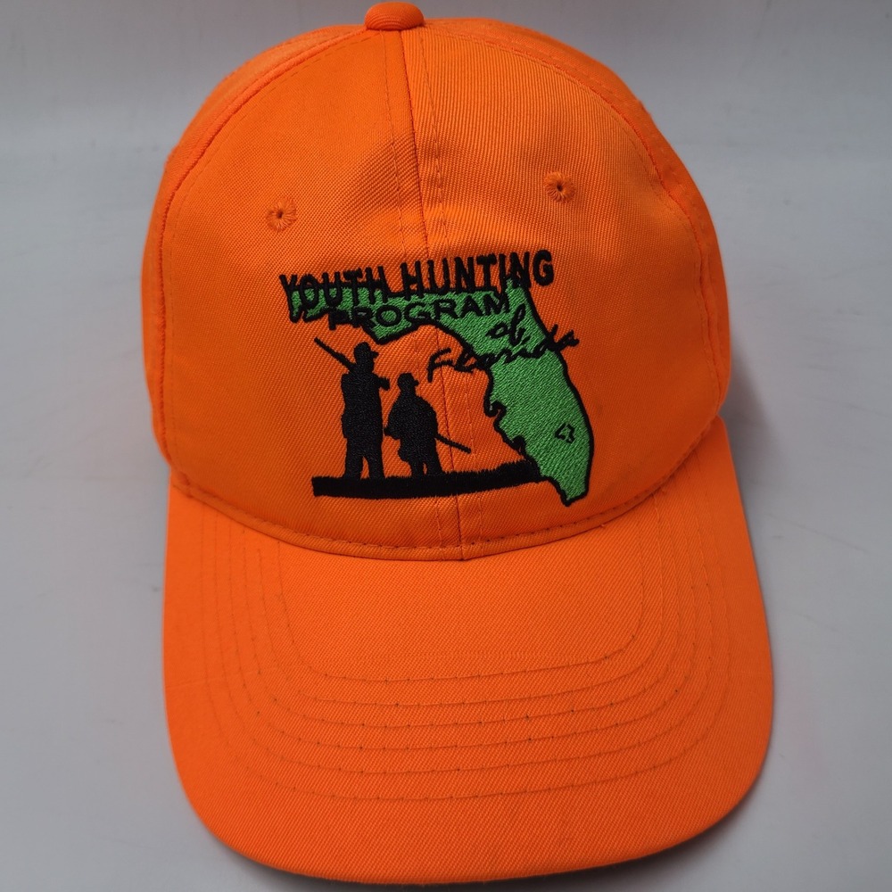 Youth Hunting Program of Florida Hat Adjustable Blaze Orange Safety Outdoors Men